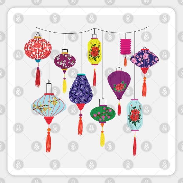 Vietnamese lanterns Magnet by Jennifer Ladd